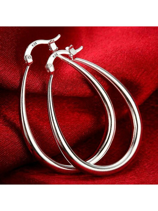 [ 7日から10日程度でお届け予定 ] ジュエリー レディース イヤーアクセサリー シルバー 41mm 滑らかなサークル 大きめフープピアス レディース ファッション パーティー 結婚式 アクセサリー ジュエリー クリスマスギフト