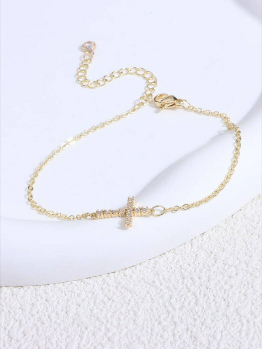 [ 8日から12日程度でお届け予定 ] ジュエリー レディース ブレスレット チェーン 1個 レディース スタイリッシュ クロスペンダント 適す 用 デイリーウェア チェーンブレスレット