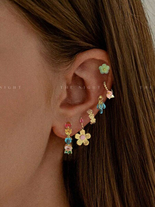 [ 8日から12日程度でお届け予定 ] ジュエリー レディース イヤーアクセサリー セット カラフルジルコニアフラワーピアス6個セット、ピアスイヤークリップファッションジュエリーセット、パーティー、休日、デート、結婚式に適しています