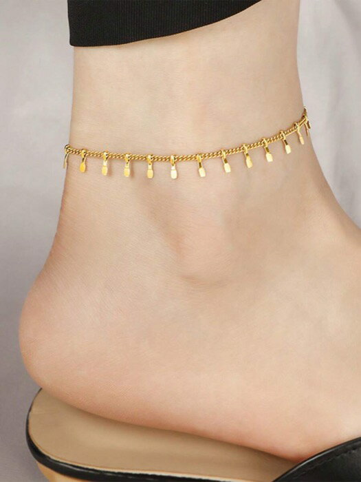 [ 8日から12日程度でお届け予定 ] ジュエリー レディース フットアクセサリー 1個 ステンレス鋼 ボヘミアン タッセル ビーチスタイル アンクレット レディース、日常アクセサリー ギフト (ランダムタッセル数)