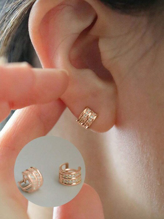 [ 8日から12日程度でお届け予定 ] ジュエリー レディース イヤーアクセサリー 14Kローズゴールドメッキ ジルコニア二重層 シンプルエレガントなスターリングシルバー925 ヴィンテージ ワイドラウンドイヤリング ファッション デイリーウェア ジュエ