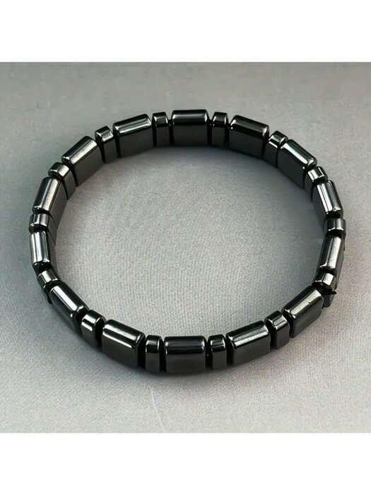 [ 8日から12日程度でお届け予定 ] ジュエリー メンズ ブレスレット 1個 ユニセックス オブシディアンビーズ エラスティックブレスレット、モダンデザイン 色あせない、ファッショナブルなジュエリーギフト、あらゆるシーンで活躍、オールシーズン、ミュージ(4)