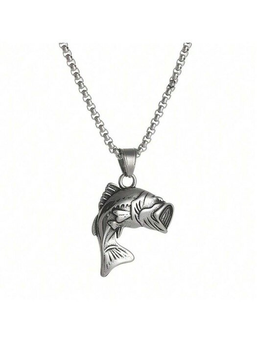 [ 8日から12日程度でお届け予定 ] ジュエリー メンズ ネックレス ラージマウスバス魚ネックレス - 釣り..