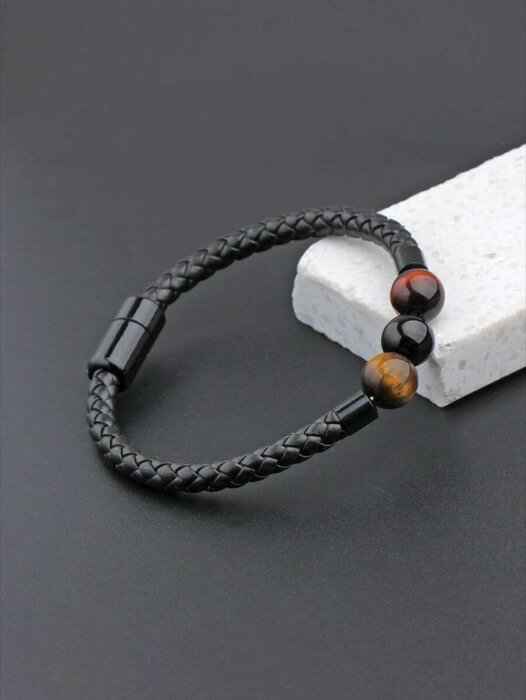 [ 8日から12日程度でお届け予定 ] ジュエリー メンズ ブレスレット ファッショナブルで人気のある男性用ビーズ装飾ブレスレット ジュエリーギフトやスタイリッシュな外観に(4)