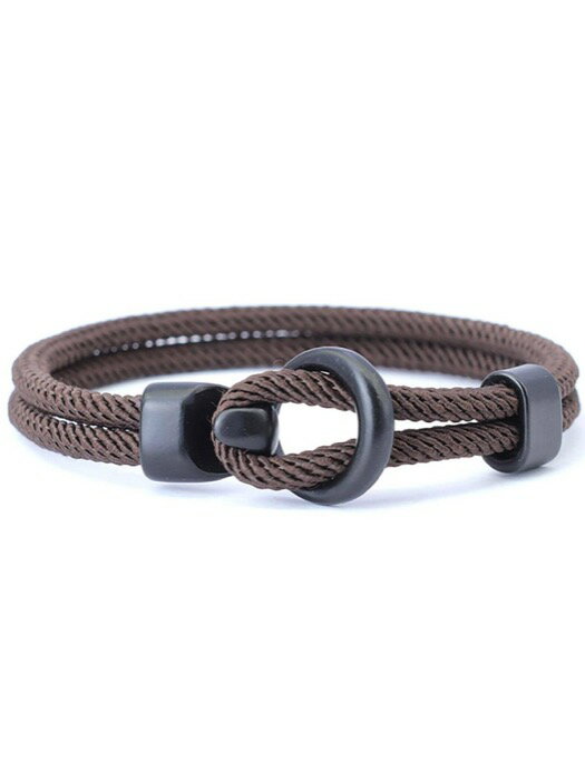 [ 8日から12日程度でお届け予定 ] ジュエリー メンズ ブレスレット ミニマリスト ハンドメイド ミラノロープブレスレット ブラック 簡単フック メンズストリングブレスレット アームバンド パーティー クール シンプルジュエリー(4)