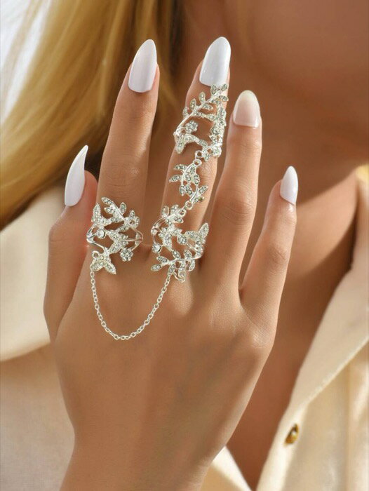 [ 8日から12日程度でお届け予定 ] リング レディース ミトン 1個 グラマラス 亜鉛合金 葉っぱ & ライン..