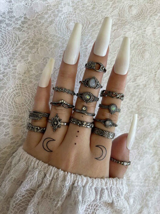 [ 8日から12日程度でお届け予定 ] リング レディース セット 15ピース ジェムストーン & ラインストー..