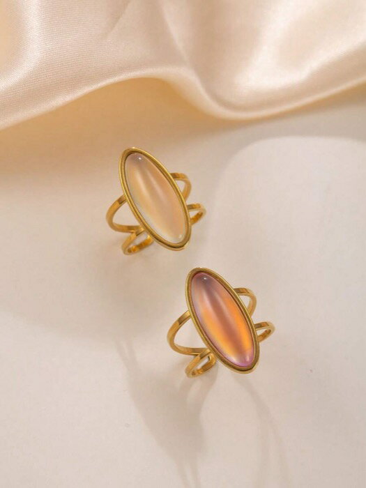 [ 8日から12日程度でお届け予定 ] リング レディース セット 1個/2個 ステンレス製レトロゴールドカラ..