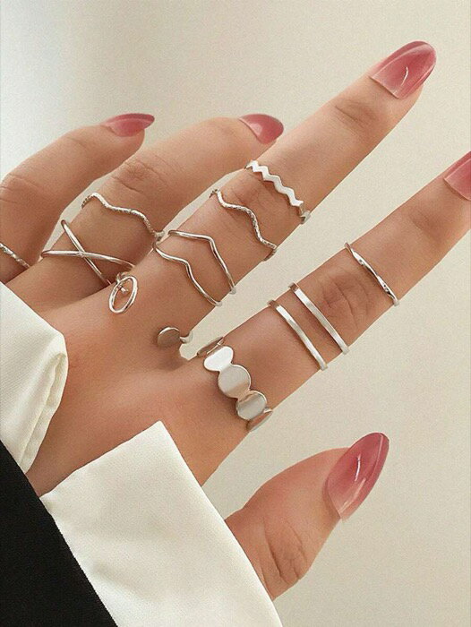 [ 8日から12日程度でお届け予定 ] リング レディース セット ファッショナブルな亜鉛合金ラウンドデコ..