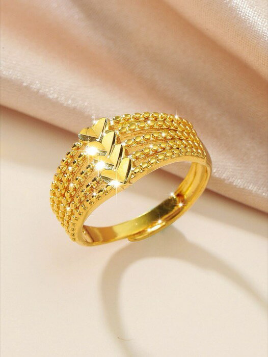 [ 8日から12日程度でお届け予定 ] リング レディース リング 1個 調整可能なハート型オープン式 金メッ..