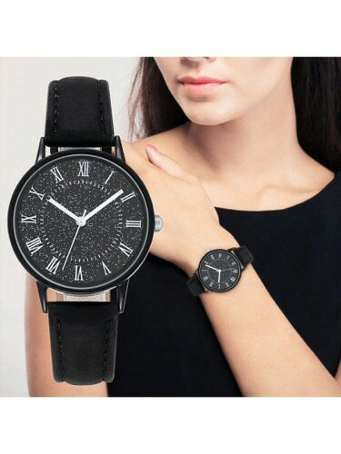 [ お取寄商品 7から10営業日程度でお届け予定 ] 腕時計 レディース クォーツ 星柄の文字盤 レザーストラップ 気品とスタイル兼ね備えた女性用腕時計 1個