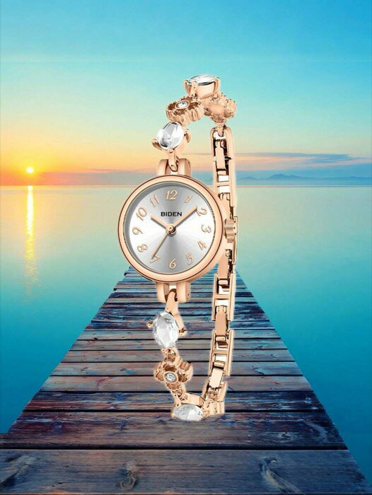 [ 8日から12日程度でお届け予定 ] 腕時計 レディース クォーツ ファッショナブル ラグジュアリー レディース腕時計、レディースレトロエレガントブレスレット腕時計、ラウンドダイヤル - 防水 - シンプル - カジュアルレディース クォーツ腕時計、デ(2)