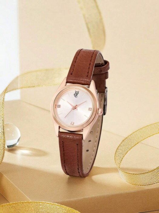 [ 8日から12日程度でお届け予定 ] 腕時計 レディース クォーツ シンプルデザイン レディース ファッション ラインストーン レザーバンド エレガントクォーツ腕時計、デイリー使い、ホリデー&ハロウィンギフトに最適(2)