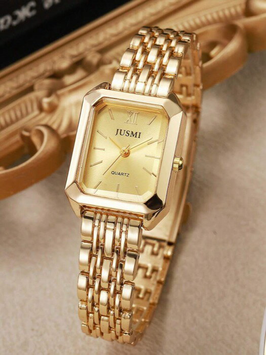 [ 8日から12日程度でお届け予定 ] 腕時計 レディース クォーツ 1個 レディース腕時計、ステンレススチールバンド ゴールド、ファッショナブル クォーツ、ミニマルデザイン、デイリー使い、誕生日、レディースギフト、記念日、ハロウィン、その他のホリデーギ