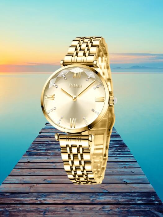 [ 8日から12日程度でお届け予定 ] 腕時計 レディース クォーツ バイデン ファッション レディース腕時計、カジュアルでエレガントなレディース腕時計、ステンレススチール ソリッドストラップ、レディース クォーツ腕時計、防水 レディース腕時計+ボックス(2)