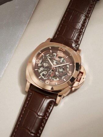 [ お取寄商品 7から10営業日程度でお届け予定 ] 腕時計 メンズ 機械式 クラシック メカニカル 腕時計 オートマチック ホロー ダイヤル 1個入り