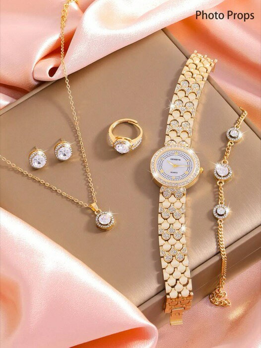 [ 8日から12日程度でお届け予定 ] 腕時計 レディース セット 1セット レディース腕時計 ジンク合金スト..