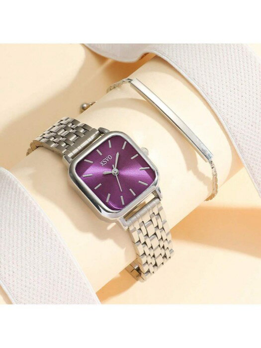 [ 8日から12日程度でお届け予定 ] 腕時計 レディース セット ステンレススチール クォーツ ウォッチ 2個セット ミニマリスト 高級 レディース、デイリーコーディネートに、誕生日、女性へのギフト、記念日、独身の日、ハロウィンプロモーション向け、ギフ