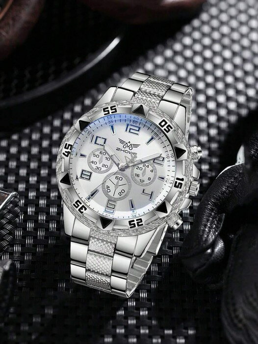 [ 8日から12日程度でお届け予定 ] 腕時計 メンズ セット 2個セット シルバーメタルベルト メンズ腕時計 ビジネス向け 多機能 デジタル表示クォーツ腕時計& ブレスレット ジュエリーセット、ビジネス活動、ホリデーギフトに適しています