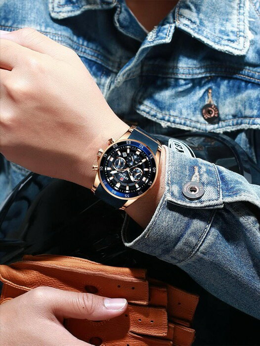 [ 7日から10日程度でお届け予定 ] 腕時計 メンズ クォーツ ビジネスファッションスタイル クオーツ腕時計 メンズ タイミングカレンダー ルミナス針 マルチファンクション メンズ腕時計 高品質ギフト クラシックデザイン シリコンバンド