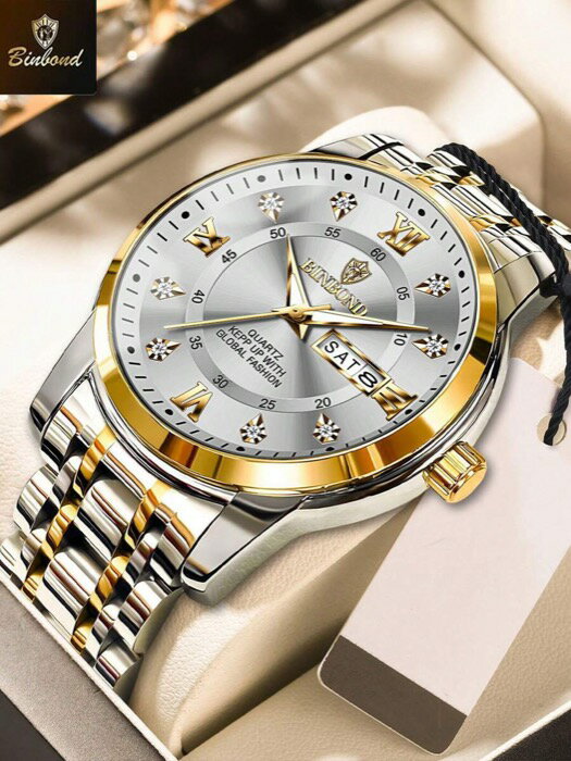 [ 8日から12日程度でお届け予定 ] 腕時計 メンズ クォーツ メンズ高級腕時計 エレガントな日付曜日表示 防水 夜光 クォーツ ステンレススチール スポーツ メンズウォッチ