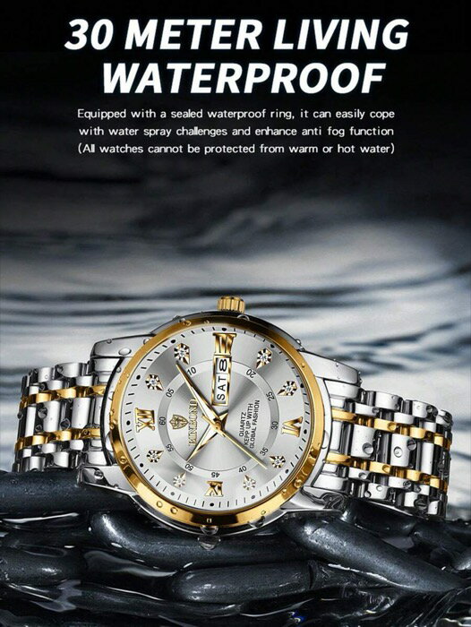 [ 8日から12日程度でお届け予定 ] 腕時計 メンズ クォーツ メンズ高級腕時計 エレガントな日付曜日表示 防水 夜光 クォーツ ステンレススチール スポーツ メンズウォッチ