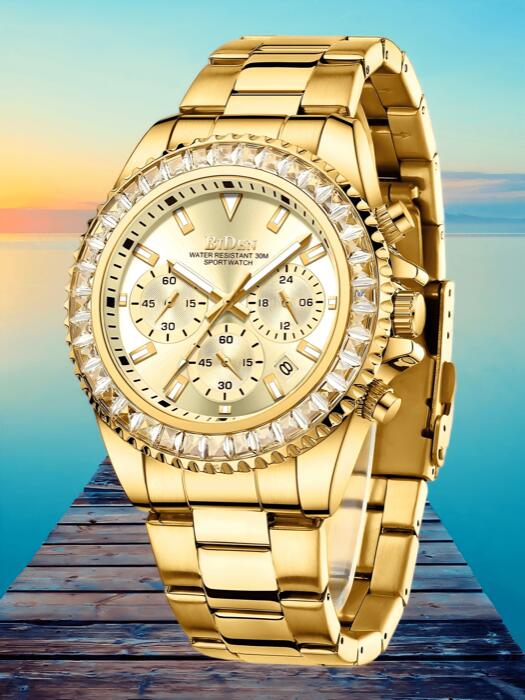 [ 8日から12日程度でお届け予定 ] 腕時計 メンズ クォーツ バイデン メンズクロノグラフ腕時計、ファッ..