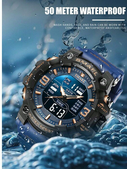 [ 8日から12日程度でお届け予定 ] 腕時計 メンズ デジタル 1個 メンズアウトドアスポーツウォッチ、ブ..