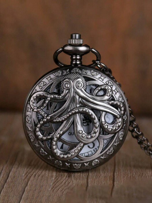 [ 8日から12日程度でお届け予定 ] 腕時計 懐中時計 男性 タコ 刻みあり 懐中時計