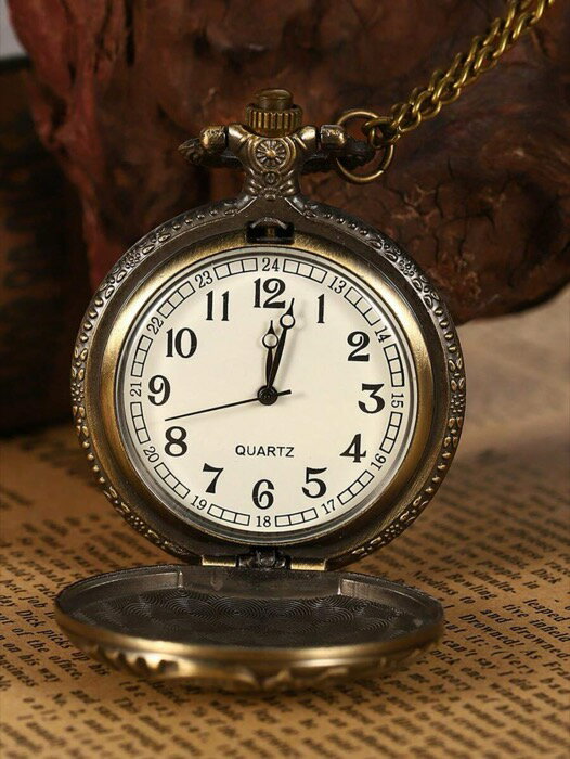 [ 8日から12日程度でお届け予定 ] 腕時計 懐中時計 1個 クリエイティブなレトロな野生動物ブロンズ懐中時計、ファッションペンダント動物クォーツ時計付きネックレス