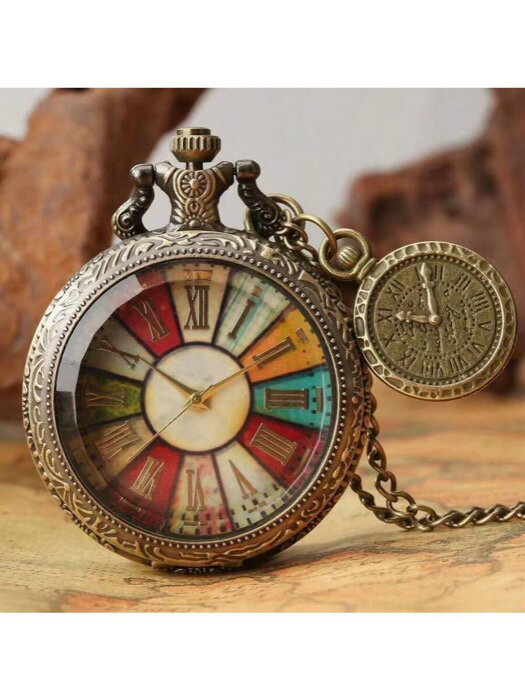 [ 8日から12日程度でお届け予定 ] 腕時計 懐中時計 1個 メンズブロンズ製ポケットウォッチ、日常的な装飾