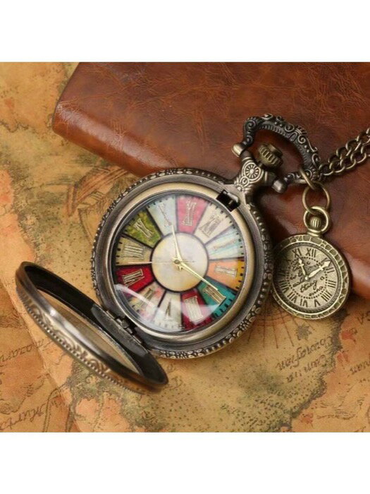 [ 8日から12日程度でお届け予定 ] 腕時計 懐中時計 1個 メンズブロンズ製ポケットウォッチ、日常的な装飾