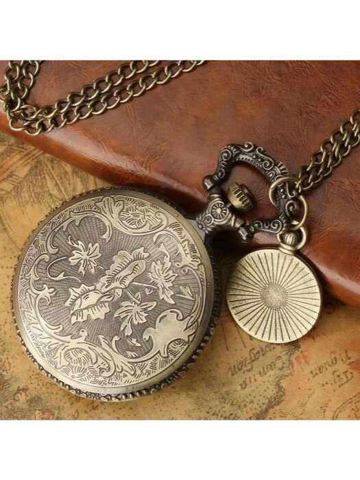 [ 8日から12日程度でお届け予定 ] 腕時計 懐中時計 1個 メンズブロンズ製ポケットウォッチ、日常的な装飾