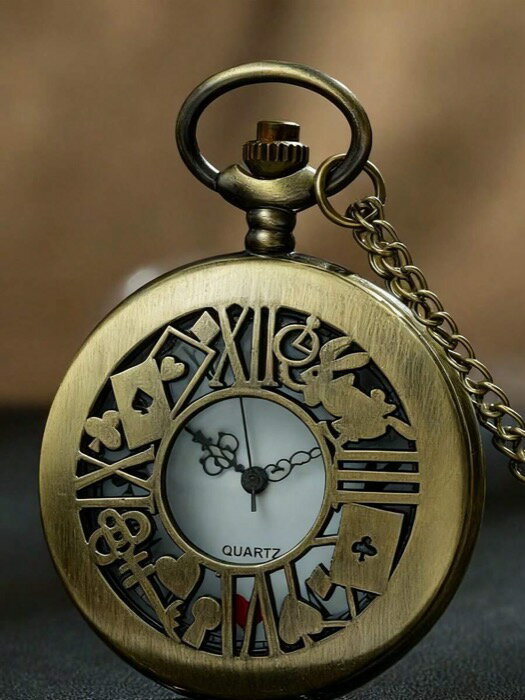 [ 8日から12日程度でお届け予定 ] 腕時計 懐中時計 新作 中空フラワー ウサギ柄 ビンテージ ポケットウ..