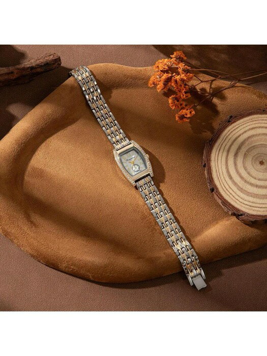 Sports Studio 楽天市場店の[ 8日から12日程度でお届け予定 ] 腕時計 レディース クォーツ ヴィンテージ高級ワインバレル型リストウォッチ、ゴールドトーンベゼル ダイヤモンド ローマ数字、エレガントなレトロスタイルの女性用腕時計｜アングル3