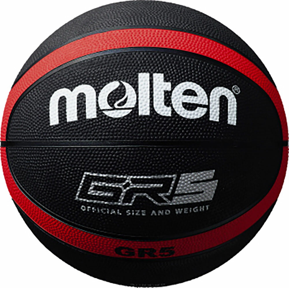 【ポイントアップ中！】 モルテン Molten バスケット GR5 ゴムバスケットボール 5号球 ブラック×レッド BGR5KR