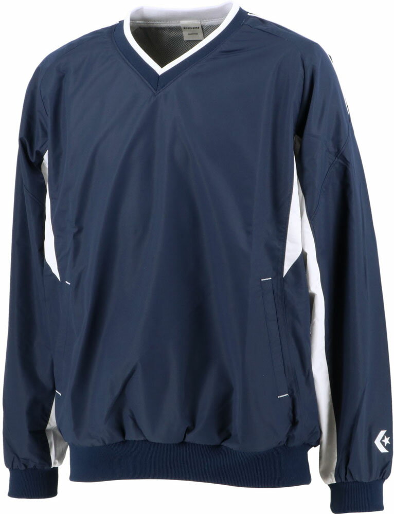 【11/20から ポイント最大12倍！】 コンバース CONVERSE バスケット Vネックウォームアップジャケット 長袖 トップス ブレーカー アップ着 バスケ 裏メッシュ 3シーズン スリムシルエット アップウェア 部活 中学生 高校生 CB162508S 2911