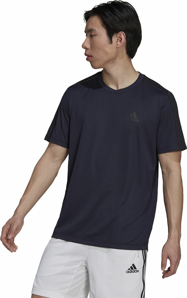 【6/4 20時から28H限定 店内全品5％OFFクーポン＆P10倍】 adidas アディダス M D2M 3ストライプス Tシャツ ジム トレーニング 半袖 シャツ レギュラーフィット ワークアウト スポーツ 運動 レジャー 42274 H30246