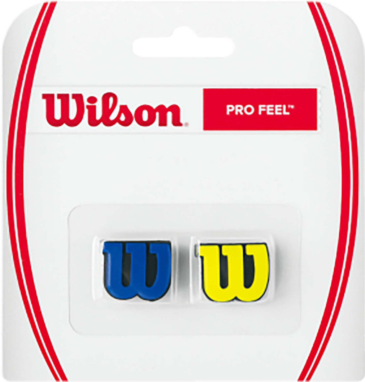 【ポイントアップ中！】 Wilson ウイルソン テニス プロ・フィール ダンプナー 2個入り ブルー イエロー PRO FEEL テニスラケット用振動止め 衝撃吸収 振動吸収 ラケットアクセサリー 部活 練習 試合 WRZ537700 1