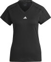 【4/20まで ポイント最大10倍!】 アディダス adidas AEROREADY トレイン エッセンシャルズ ミニマル ロゴ Vネック 半袖Tシャツ ウィメ...