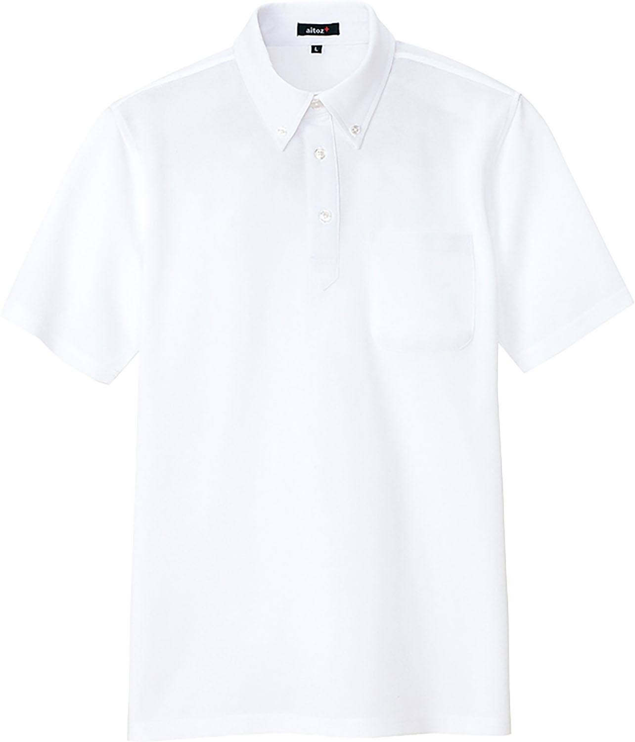 【11/30 ポイント最大12倍!】 アイトス AITOZ 半袖ボタンダウンポロシャツ トップス ベーシック シンプル 鹿の子 カノコ 消臭テープ 普段使い 屋...