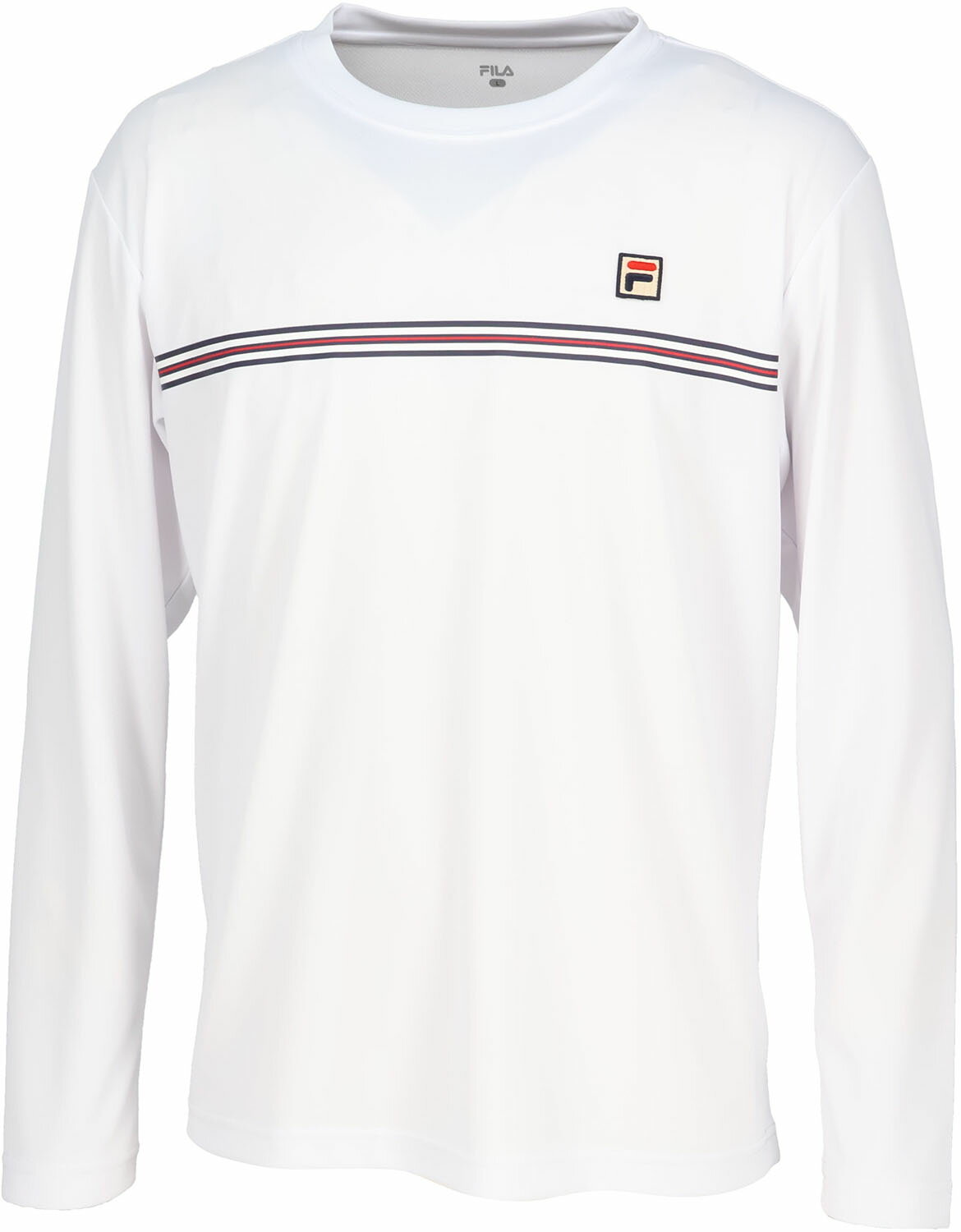 【11/18 ポイント最大12倍】 フィラ FILA テニス ロングスリーブシャツ メンズ 男性 大人 長袖 ロンT トップス ウェア ロゴ ワンポイント ヘリテージライン 部活動 クラブ サークル スクール 練習 試合 EM0268