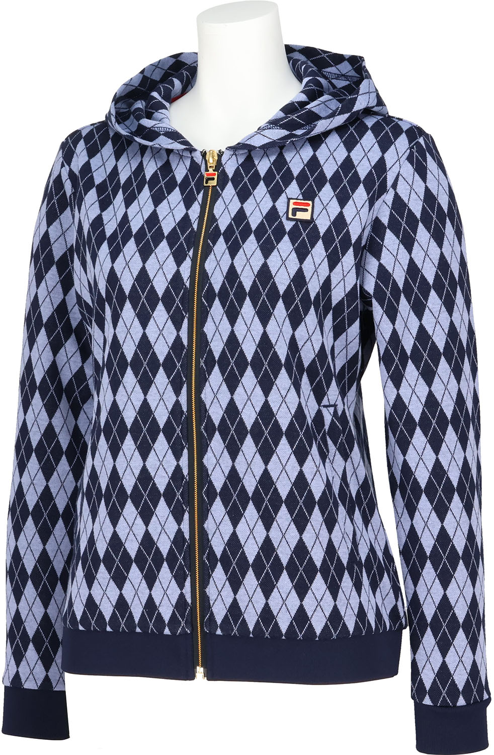 【11/20から ポイント最大12倍！】 フィラ FILA テニス フルジップパーカー レディース ウィメンズ 女性 大人 長袖 アウター 上着 ジャージ トップス ウェア ロゴ オーセンティック アーガイル柄 ジャガード 部活 EL0240