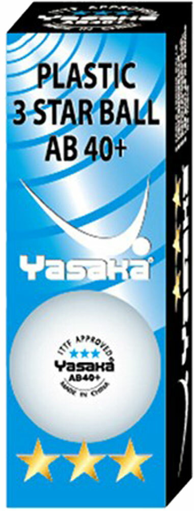 【ポイントアップ中！】 ヤサカ Yasaka 卓球 卓球公認球 ヤサカ3スターボール AB40+3個入 ホワイト A60