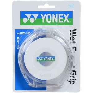 ヨネックス (YONEX) WET S GRIP X5 ラケットスポーツ グリップテープ ホワイト AC102-5P 011