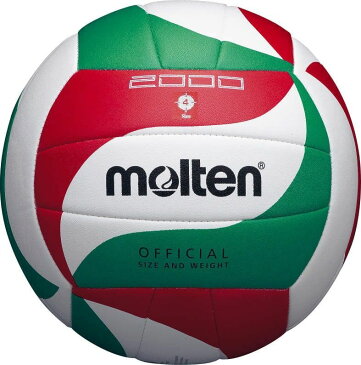 ● molten (モルテン) バレーボール 4号ボール ミシン縫いバレーボール　4号球 4号球 白×赤×緑 V4M2000