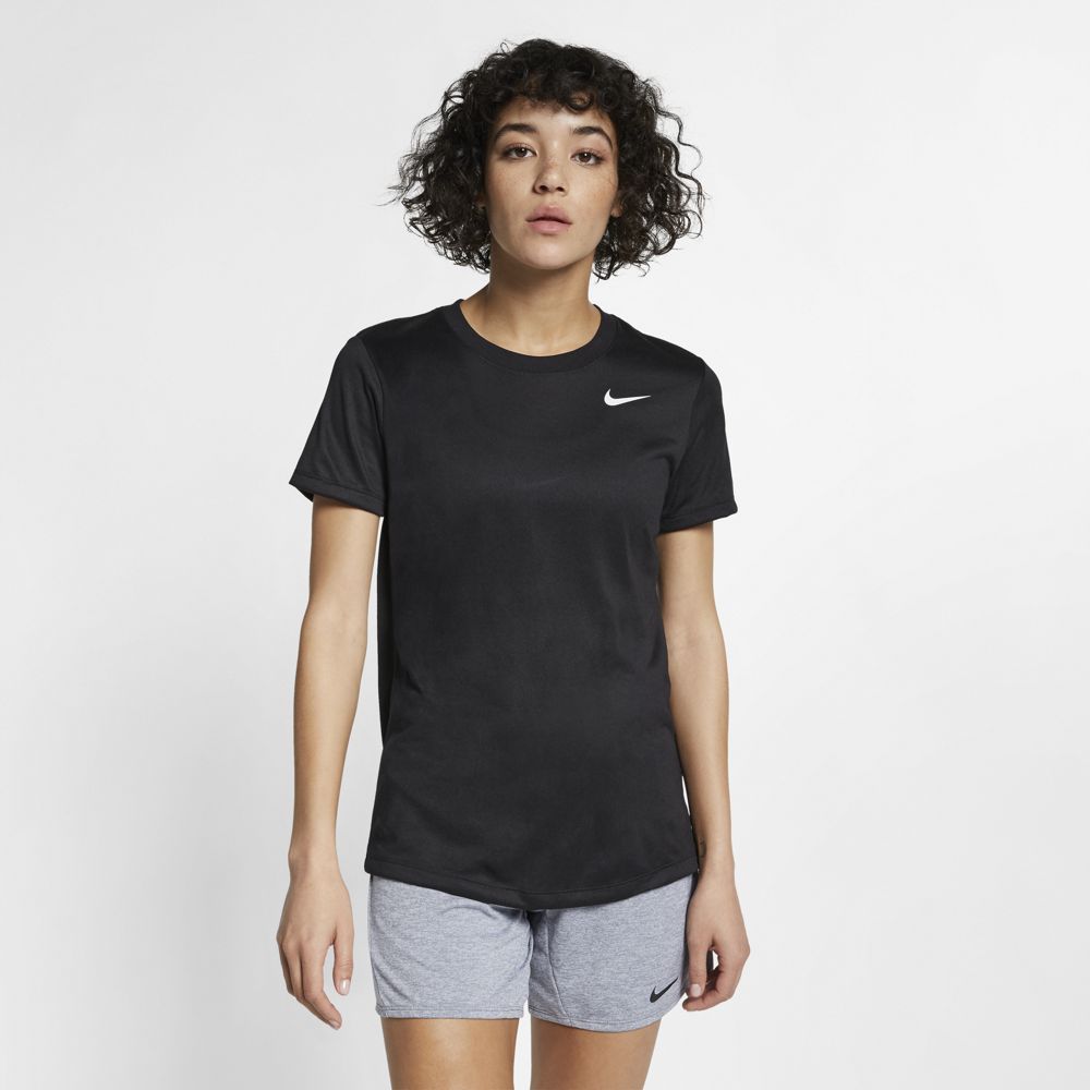 ナイキ (NIKE) ナイキ ウィメンズ DRI-FIT レッグ クルー Tシャツ レディーススポーツウェア Tシャツ レディース ブラック/(ホワイト) AQ3211-010