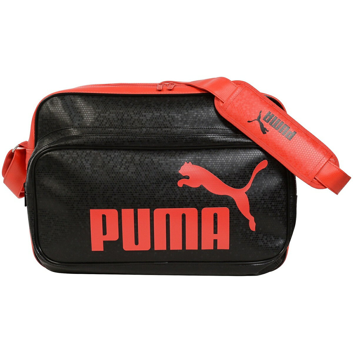 ● PUMA (プーマ) トレーニング PU ショルダー M スポーツアクセサリー エナメルバッグ プーマ ブラック/プーマ レッド 7537002