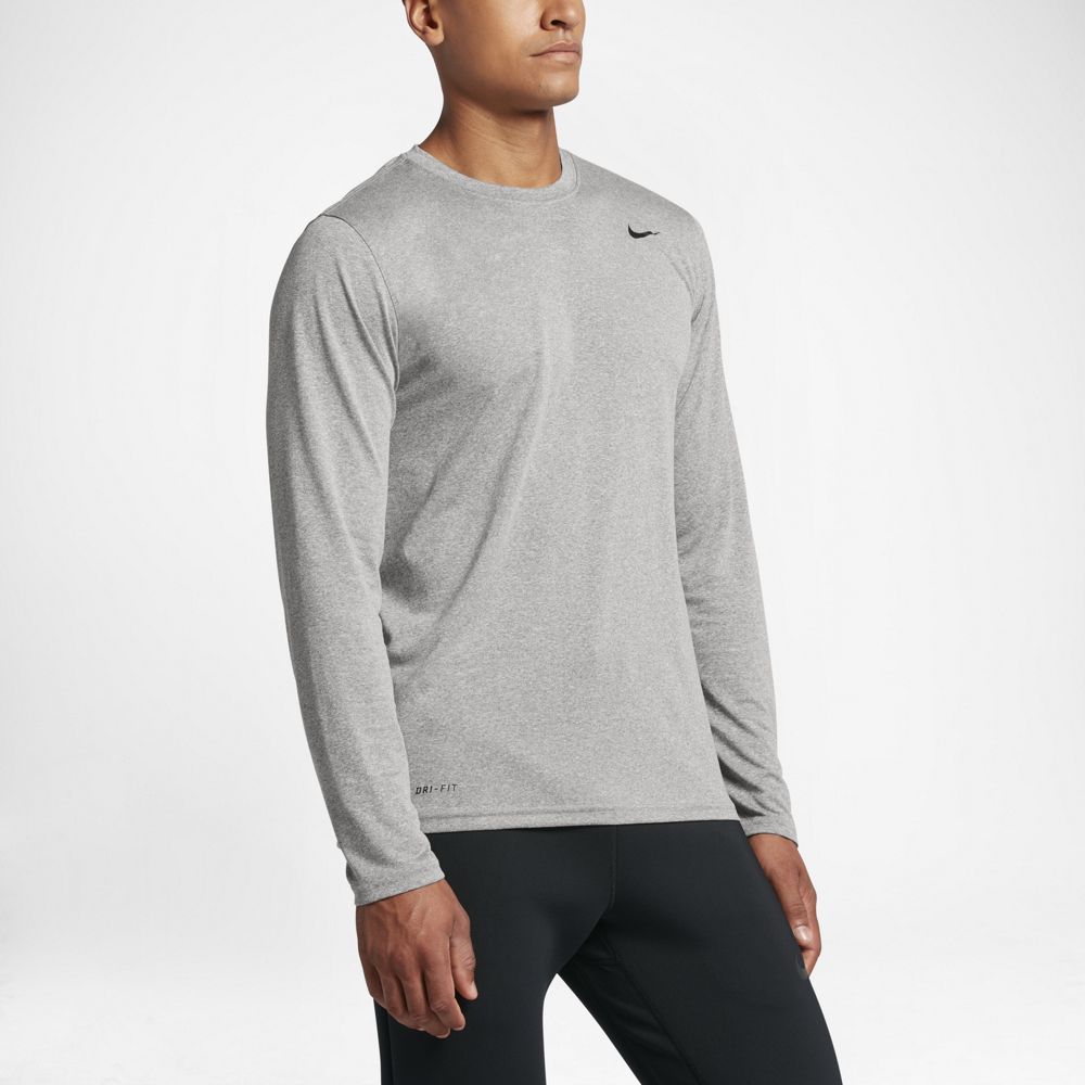 ナイキ (NIKE) AS M NK DF TEE LS LEG 2.0 メンズスポーツウェア 長袖機能Tシャツ メンズ ダークグレーヘザー/ブラック/(ブラック) 718838-063