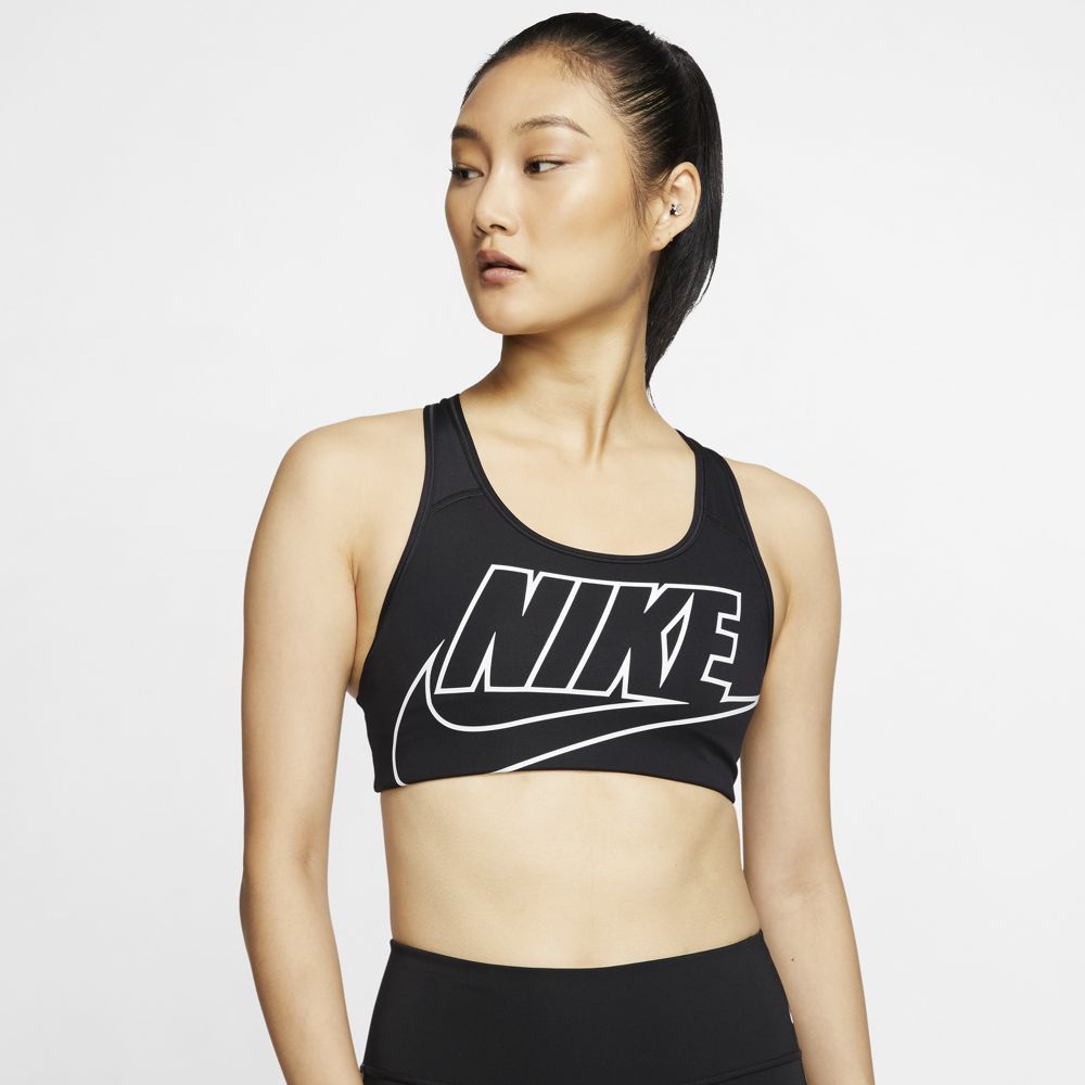 ● NIKE (ナイキ) ナイキ ウィメンズ MED ノン パッド フューチュラ ブラ レディーススポーツウェア ワークアウトスポーツブラ レディース ブラック/(ホワイト) BV3644-010